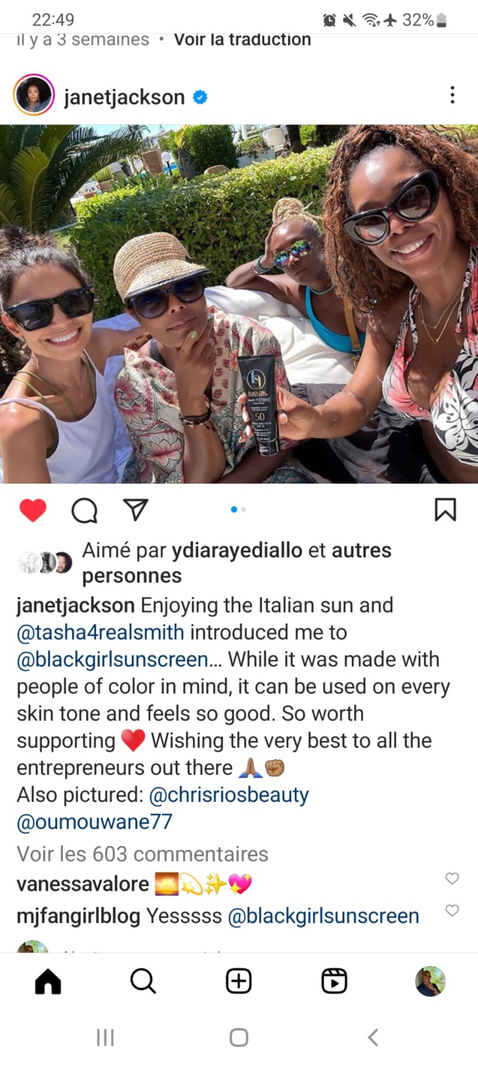 Janet Jackson passe ses vacances  chez Oumou Wane