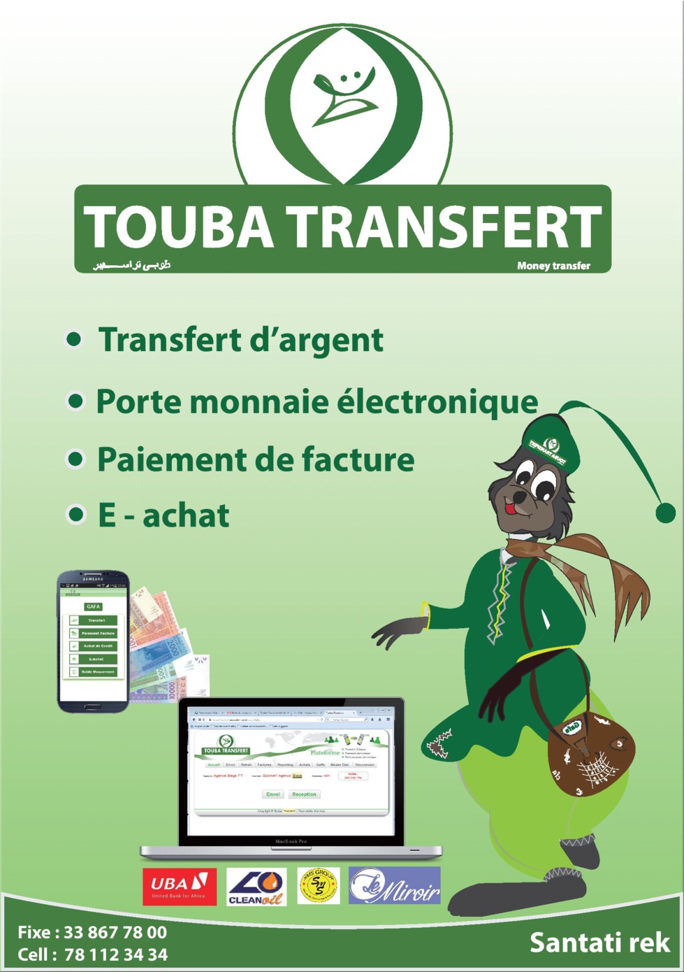 Exclusivité : Touba Transfert est sur le marché ....Il fait bouger le milieu du transfert d'argent (Moins cher pour les envois, taux de commission plus élevé pour les points de transfert d'argent) 