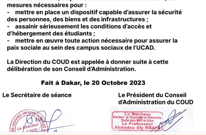 Coud : Examen des conditions de réouverture des campus sociaux