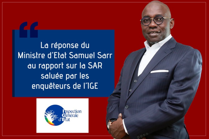 Les observations de M. Samuel Sarr issues du rapport de l'IGE sur la SAR Les observations de M. Samuel Sarr issues du rapport de l'IGE sur la SAR