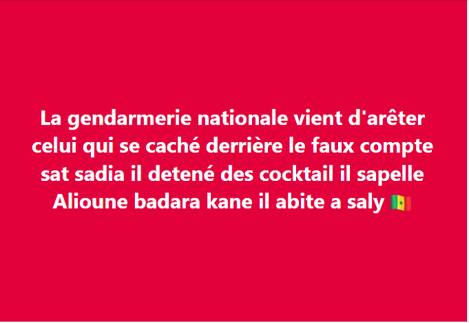 Arrestation d'Alioune Badara Kane (Sat Sadia), pour insultes envers le président de la République et le Général Moussa Fall