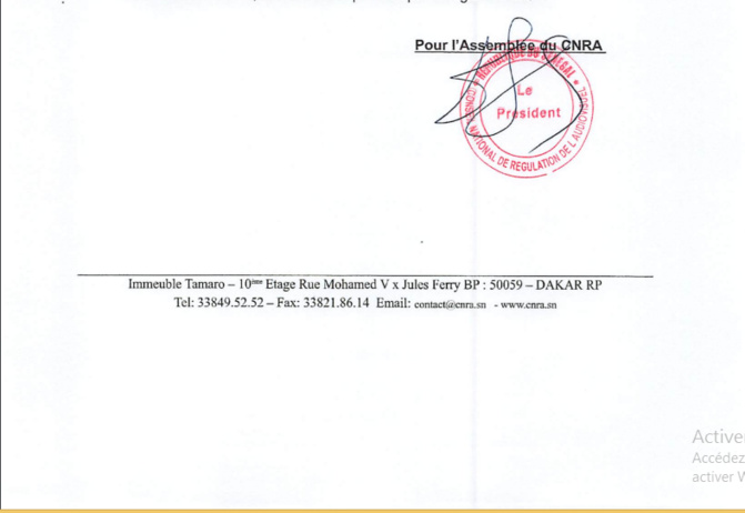 Groupe DMEDIA: Le CNRA adresse des observations et instruit à mettre un terme à la propagande en faveur de...