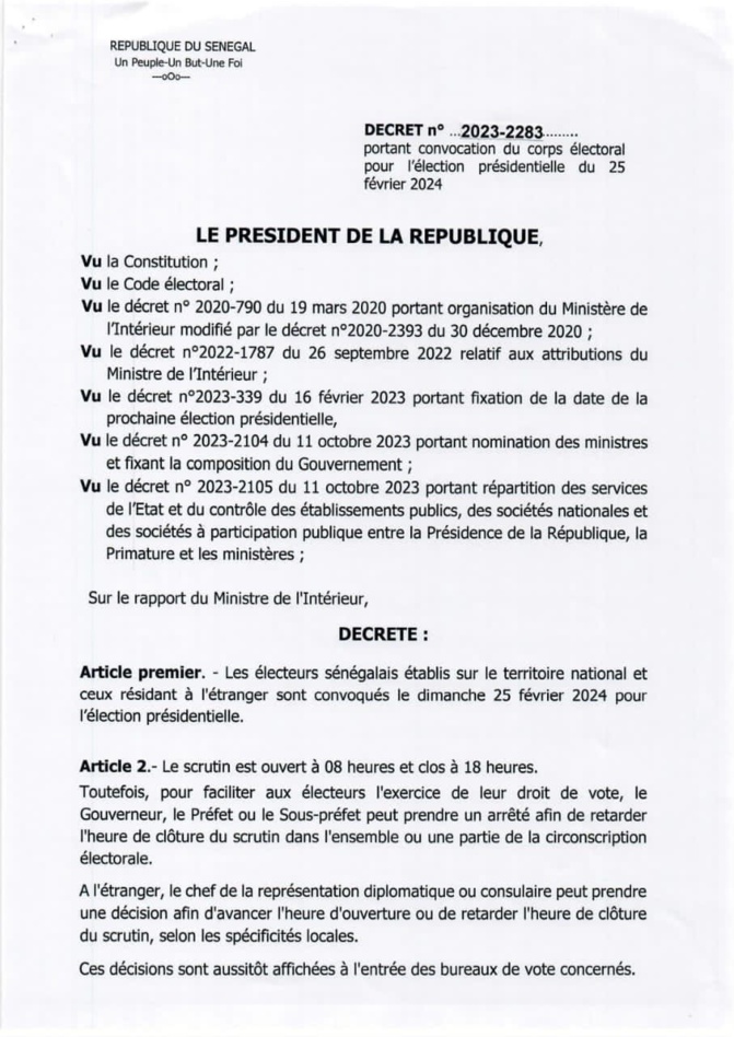 Election présidentielle de 2024: Macky Sall a mis fin au débat sur la possibilité de son report