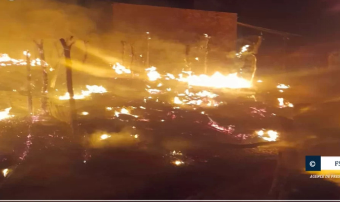 Kaffrine : Un feu de brousse ravage six concessions et des vivres à Médinatoul Mounawara