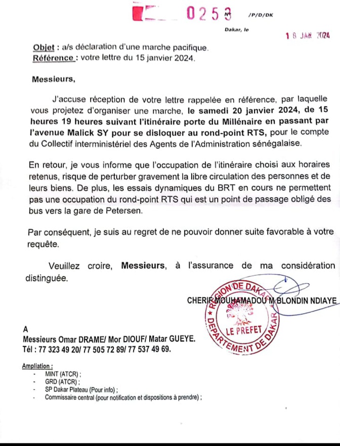 Sa marche interdite: Ce que prévoit le collectif interministériel des agents de l’Administration 