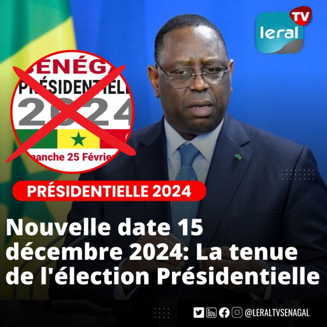 Assemblée nationale : C’est acté, l’élection présidentielle finalement renvoyée au 15 décembre 2024