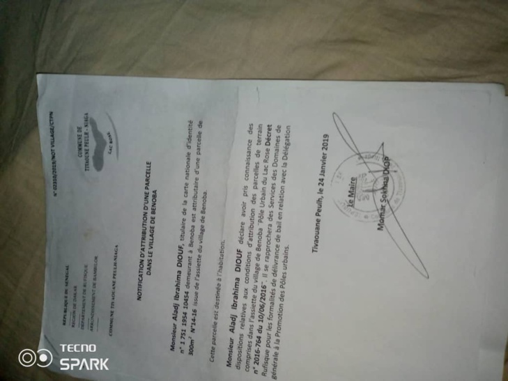 Escroquerie foncière sur deux terrains de 300 m² du Lac Rose : Momar Sokhna Diop, Maire de Tivaouane Peulh Niague, refuserait de répondre à une sommation interpelative sur sa délibération Escroquerie foncière sur deux terrains de 300 m² du Lac Rose : Momar Sokhna Diop, Maire de Tivaouane Peulh Niague, refuserait de répondre à une sommation interpelative sur sa délibération