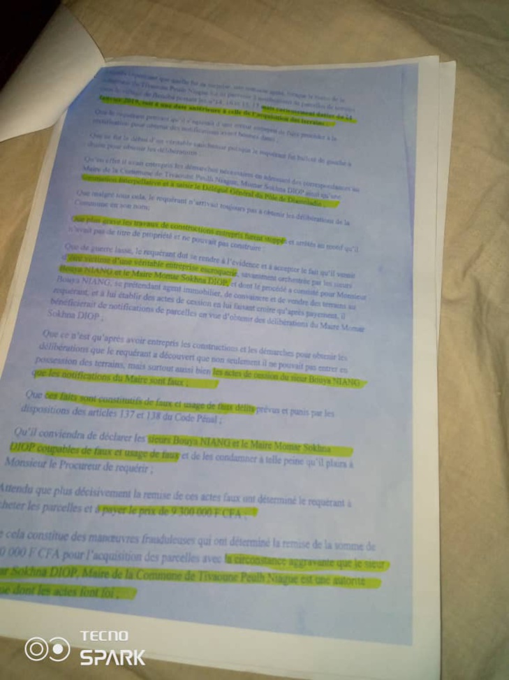Escroquerie foncière sur deux terrains de 300 m² du Lac Rose : Momar Sokhna Diop, Maire de Tivaouane Peulh Niague, refuserait de répondre à une sommation interpelative sur sa délibération