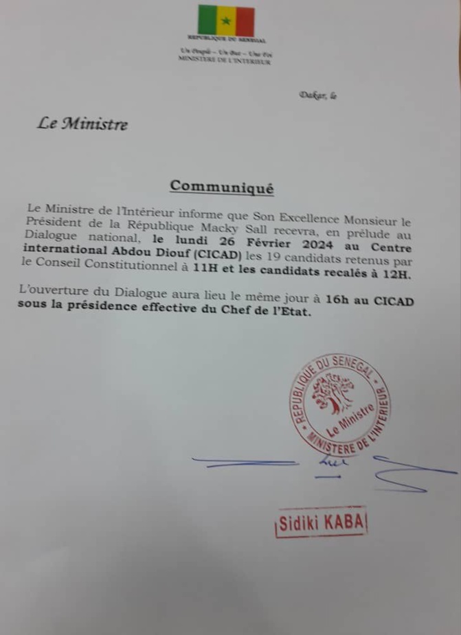 Dialogue politique: Le Président Sall va recevoir les 19 candidats retenus et les recalés, ce lundi