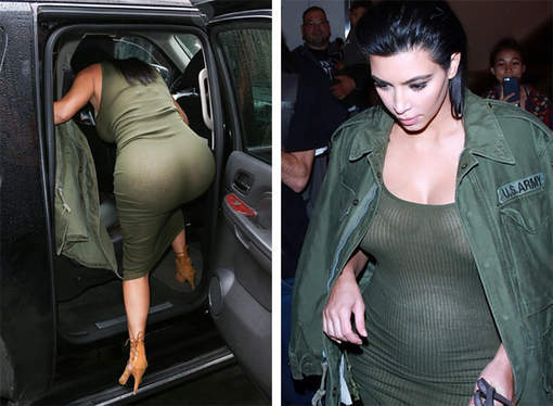 Kim dévoile ses seins, ses fesses et son petit ventre