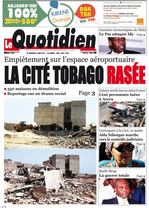 LA UNE DE CE VENDREDI