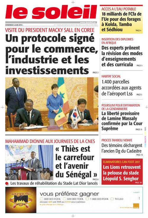 LA UNE DE CE VENDREDI