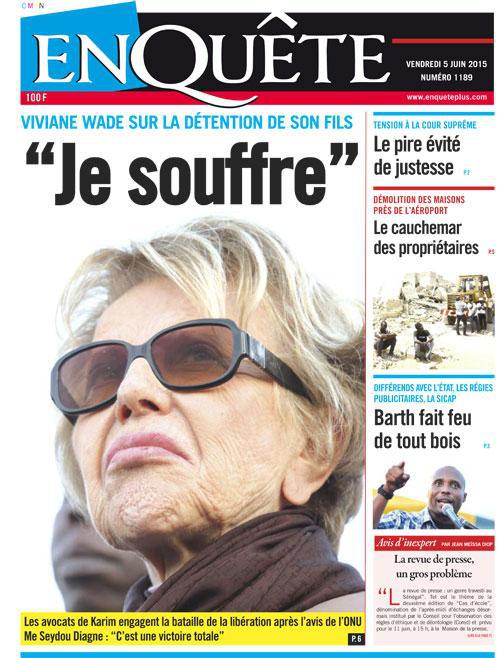 LA UNE DE CE VENDREDI