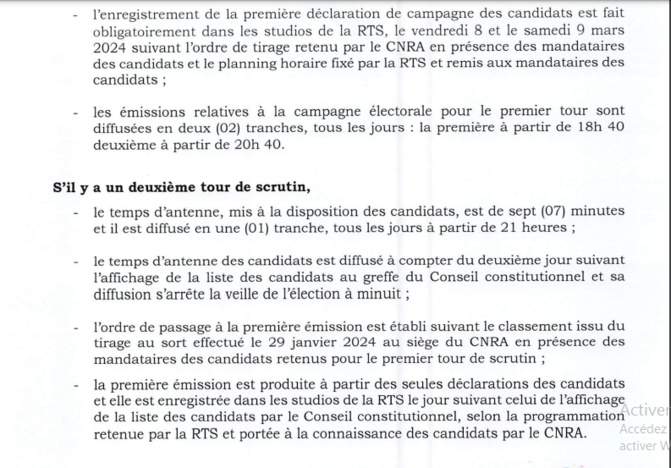 CNRA / Election présidentielle 2024: Communiqué relatif à la diffusion du temps d’antenne des candidats CNRA / Election présidentielle 2024: Communiqué relatif à la diffusion du temps d’antenne des candidats
