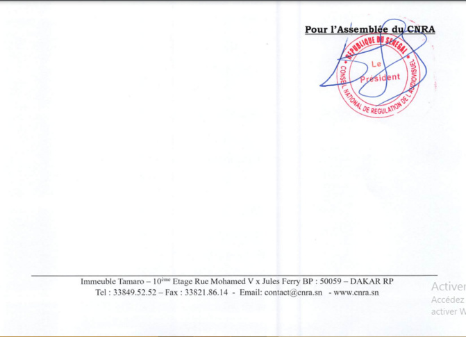 CNRA / Election présidentielle 2024: Communiqué relatif à la diffusion du temps d’antenne des candidats CNRA / Election présidentielle 2024: Communiqué relatif à la diffusion du temps d’antenne des candidats