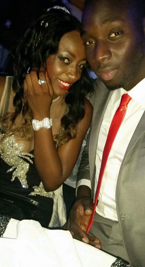 Le mannequin Baye Bia et sa femme à la soirée des Cauris d’or 2015