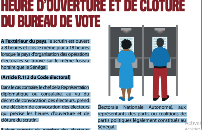 PRÉSIDENTIELLE DU 24 MARS 2024 : ORGANISATION ET FONCTIONNEMENT DU BUREAU DE VOTE À L’ÉTRANGER