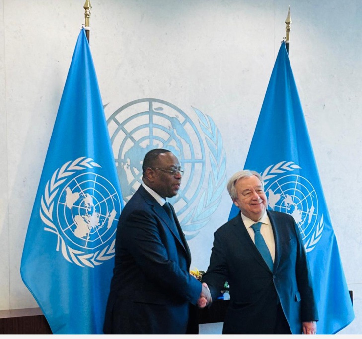 Envoyé spécial du 4P: Macky Sall, ex-président sénégalais, exprime toute sa gratitude à Antonio Guterres, secrétaire général de l’ONU