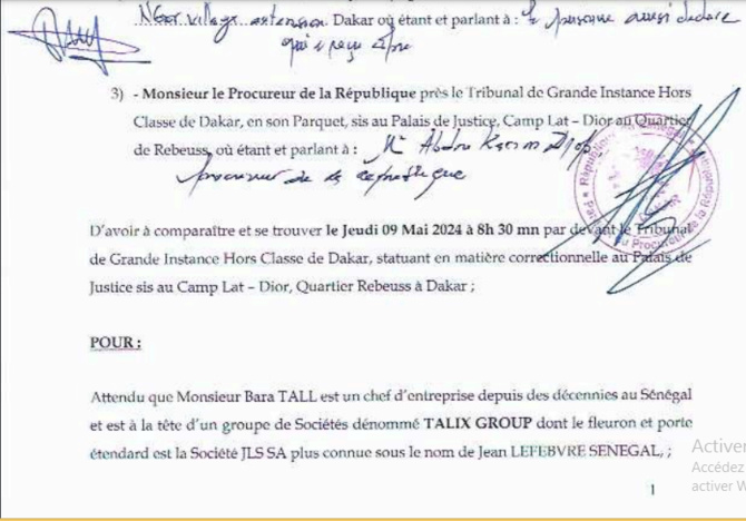 Diffamation: Bara Tall sert une citation directe au Directeur de publication de Kewoulo, Babacar Touré et à Clédor Sène Diffamation: Bara Tall sert une citation directe au Directeur de publication de Kewoulo, Babacar Touré et à Clédor Sène