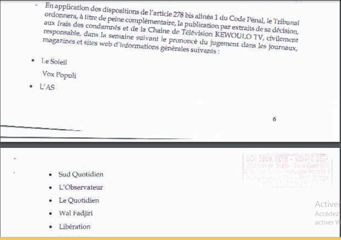Diffamation: Bara Tall sert une citation directe au Directeur de publication de Kewoulo, Babacar Touré et à Clédor Sène Diffamation: Bara Tall sert une citation directe au Directeur de publication de Kewoulo, Babacar Touré et à Clédor Sène