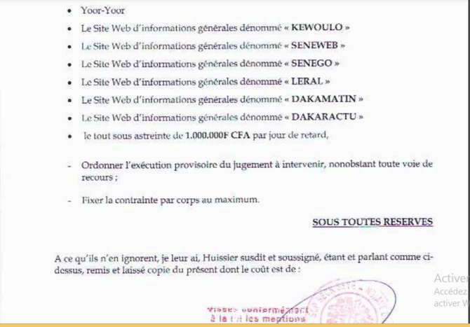 Diffamation: Bara Tall sert une citation directe au Directeur de publication de Kewoulo, Babacar Touré et à Clédor Sène Diffamation: Bara Tall sert une citation directe au Directeur de publication de Kewoulo, Babacar Touré et à Clédor Sène