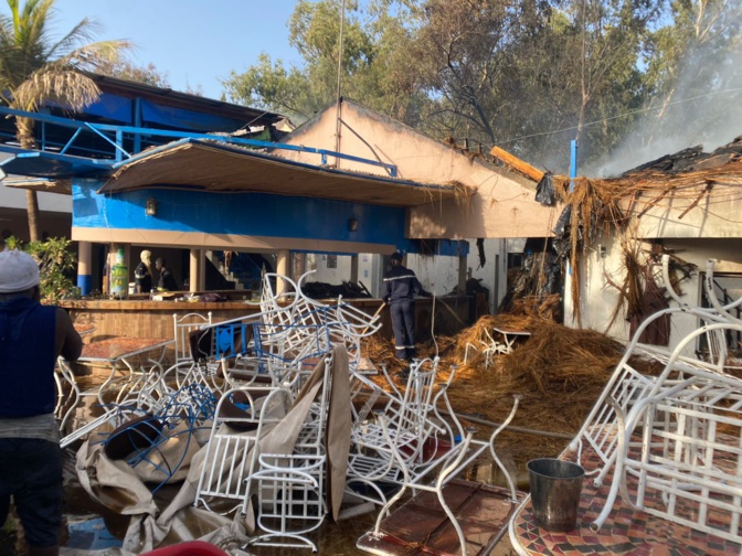 Saly: Hôtel Riviera, établi sur 1200 m2 prend feu et l’incendie a tout ravagé