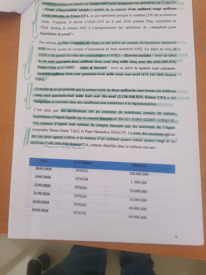 Les cafards de Mimi à la tête du CESE : " La somme 2.136. 548.819 francs à été budgétisée et dépensée vers des destinations inconnues"