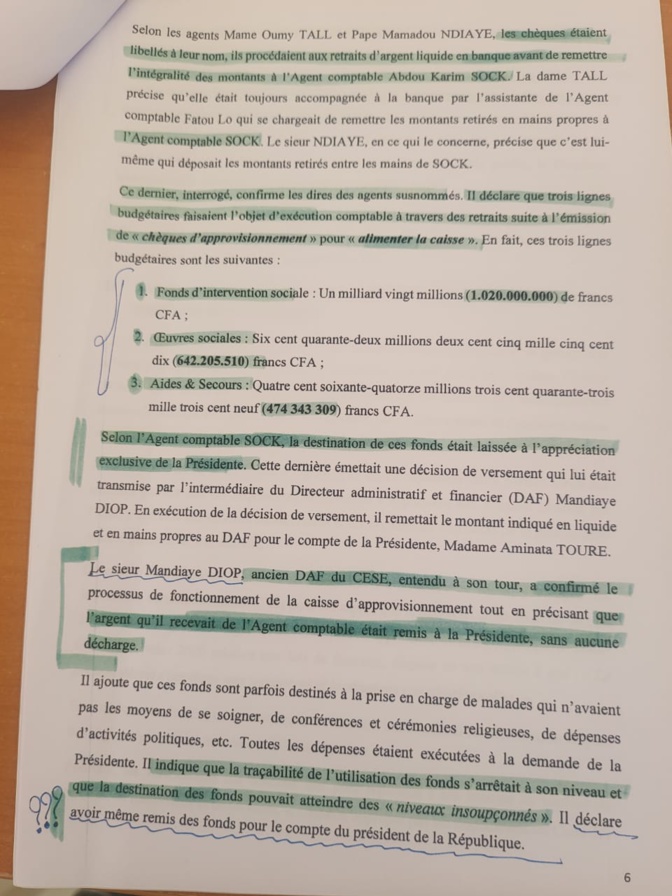 Les cafards de Mimi Touré à la tête du CESE : " La somme 2.136. 548.819 francs Cfa à été budgétisée et dépensée vers des destinations inconnues"