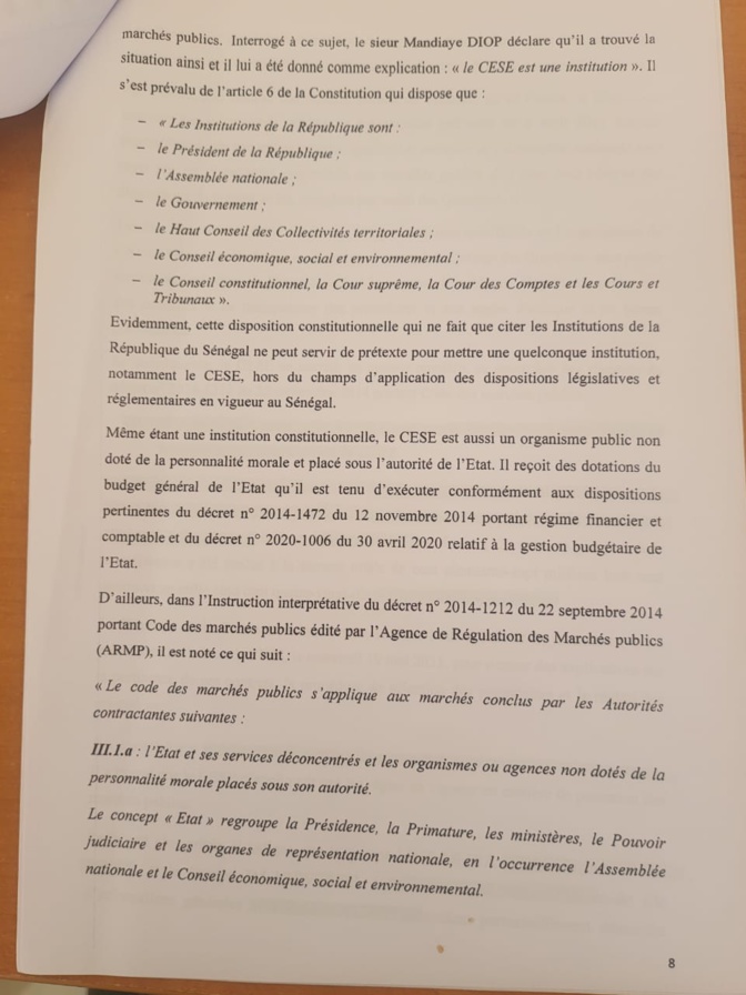 Les cafards de Mimi à la tête du CESE : " La somme 2.136. 548.819 francs à été budgétisée et dépensée vers des destinations inconnues"