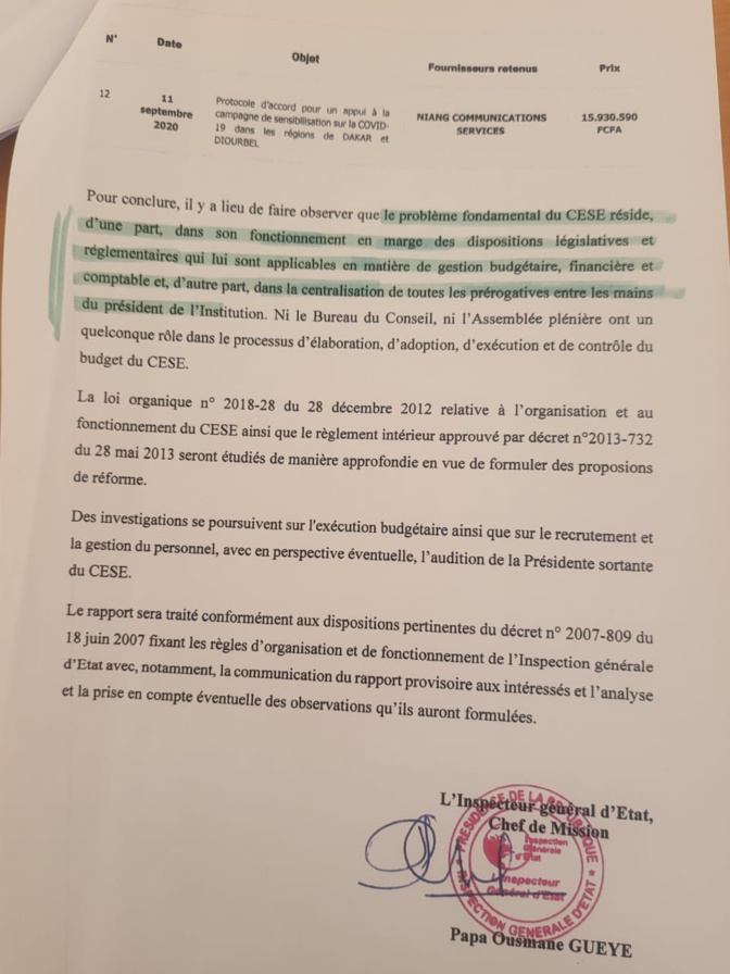 Les cafards de Mimi à la tête du CESE : " La somme 2.136. 548.819 francs à été budgétisée et dépensée vers des destinations inconnues"