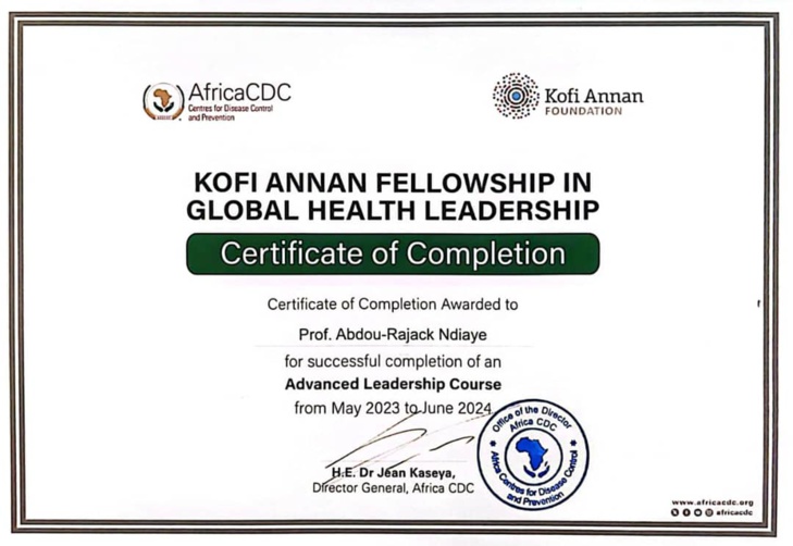 Kofi Annan Global Health Leadership Program : Médecin-Colonel Abdou Rajack Ndiaye, Directeur du Service de santé des Armées sénégalaises, distingué Kofi Annan Global Health Leadership Program : Médecin-Colonel Abdou Rajack Ndiaye, Directeur du Service de santé des Armées sénégalaises, distingué