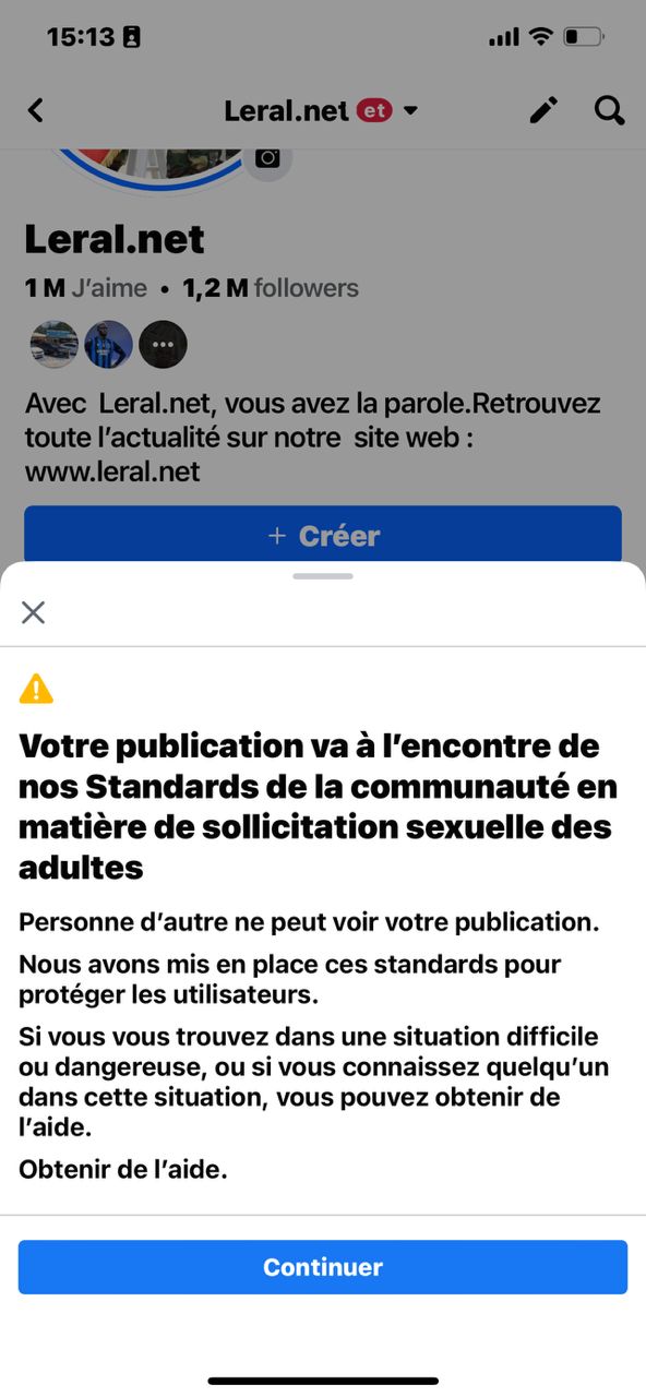 La Page Facebook de Leral net bloquée : Une réaction à nos débats et articles La Page Facebook de Leral net bloquée : Une réaction à nos débats et articles