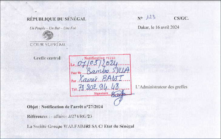 Walf : La Cour suprême vient d'annuler la suspension de son signal du mois de juin 2023
