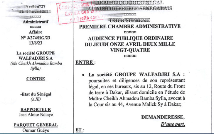 Walf : La Cour suprême vient d'annuler la suspension de son signal du mois de juin 2023