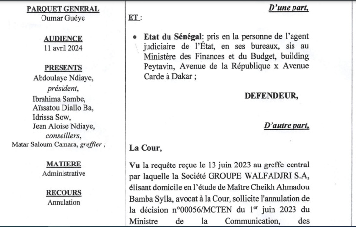 Walf : La Cour suprême vient d'annuler la suspension de son signal du mois de juin 2023