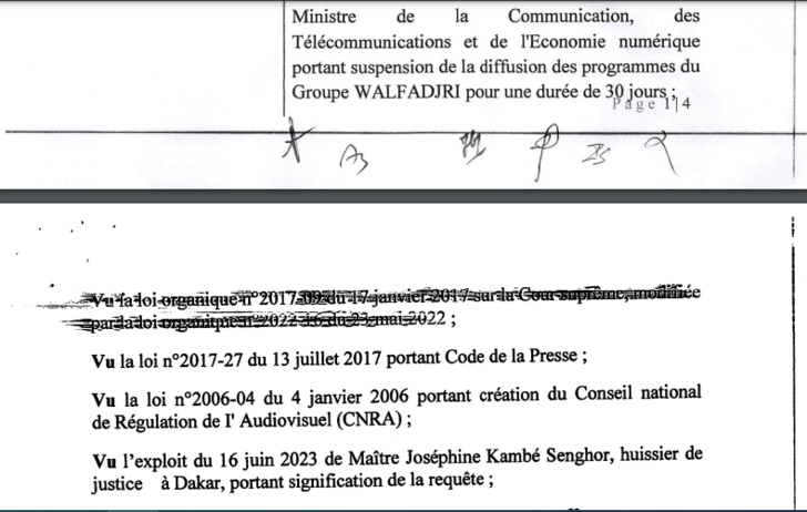 Walf : La Cour suprême vient d'annuler la suspension de son signal du mois de juin 2023
