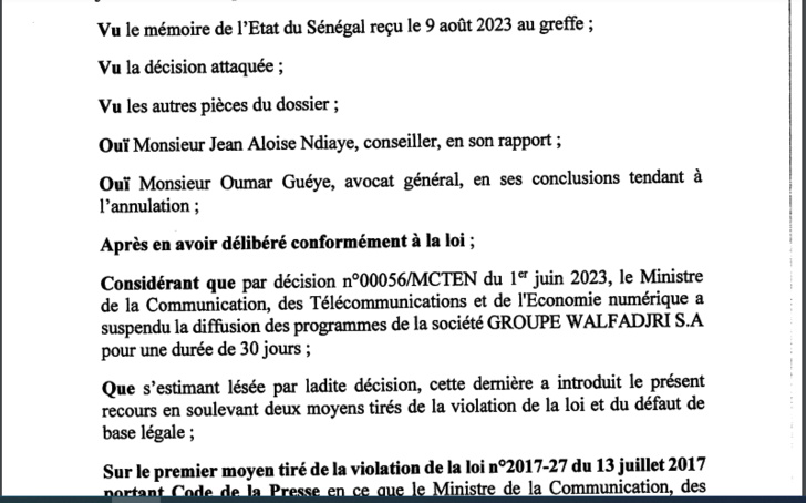Walf : La Cour suprême vient d'annuler la suspension de son signal du mois de juin 2023