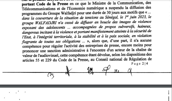 Walf : La Cour suprême vient d'annuler la suspension de son signal du mois de juin 2023