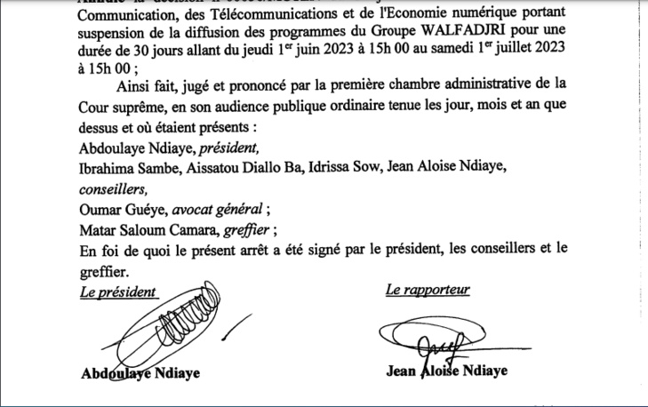 Walf : La Cour suprême vient d'annuler la suspension de son signal du mois de juin 2023