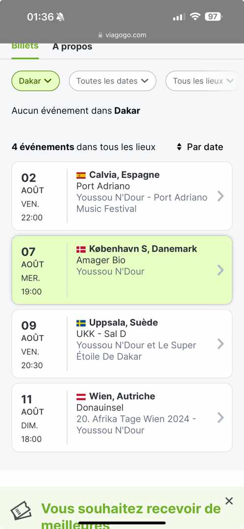 Youssou Ndour poursuit ses spectacles en Europe: Aucun évènement à Dakar Youssou Ndour poursuit ses spectacles en Europe: Aucun évènement à Dakar