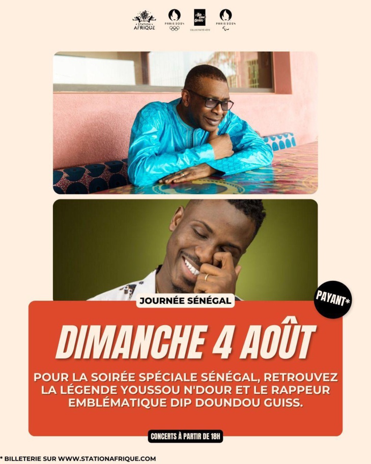 JO 2024: Soirée spéciale Sénégal à Paris, avec Youssou Ndour et Dip Doundou Guiss, ce dimanche JO 2024: Soirée spéciale Sénégal à Paris, avec Youssou Ndour et Dip Doundou Guiss, ce dimanche