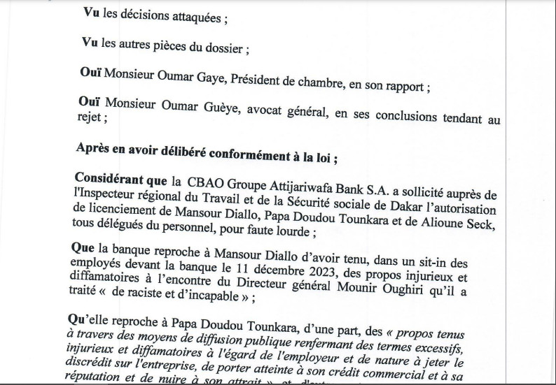 Demande de Réintégration des délégués licenciés de la Cbao Attijariwafa banq SA: La Cour suprême vient de casser la décision du ministre Demande de Réintégration des délégués licenciés de la Cbao Attijariwafa banq SA: La Cour suprême vient de casser la décision du ministre