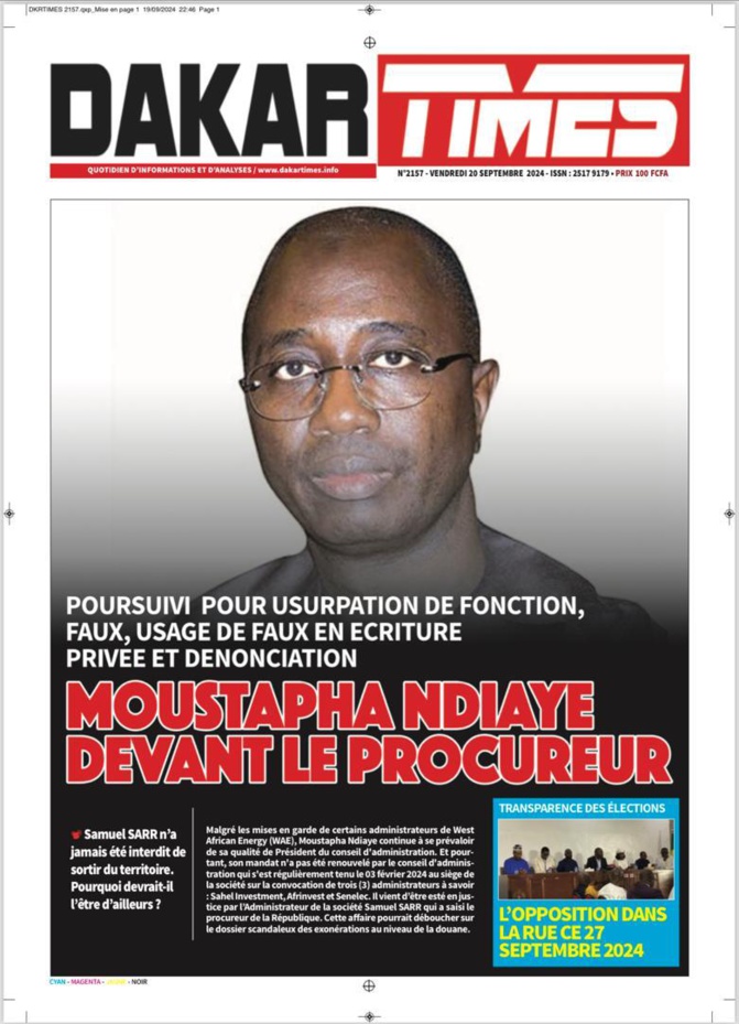 Moustapha Ndiaye devant la justice, pour usurpation de fonction et faux en écriture