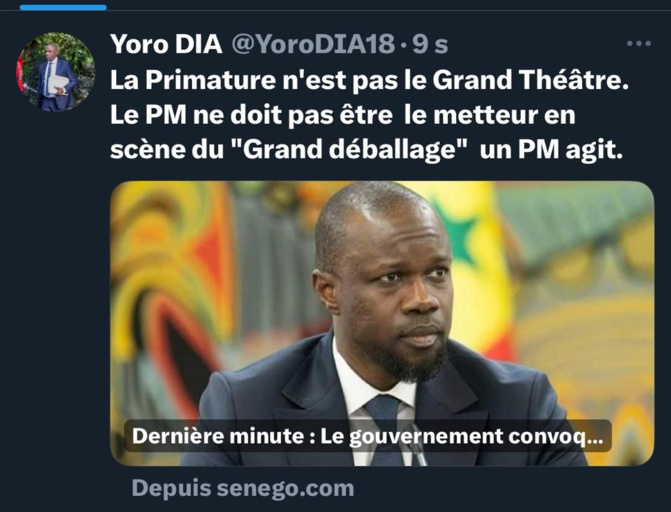 Dr. Yoro Dia, ancien Ministre, porte- parole du Président Sall : « En fast-tract, heureusement que le système est là, sinon… »