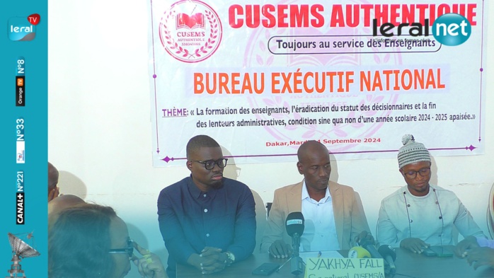 Éducation : Rentrée scolaire, le CUSEMS étale un chapelet de doléances