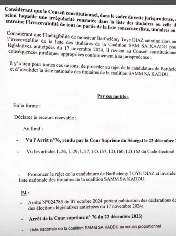 Urgent / Fake news: Le Conseil Constitutionnel invalide la candidature de Barthélémy Dias Urgent / Fake news: Le Conseil Constitutionnel invalide la candidature de Barthélémy Dias