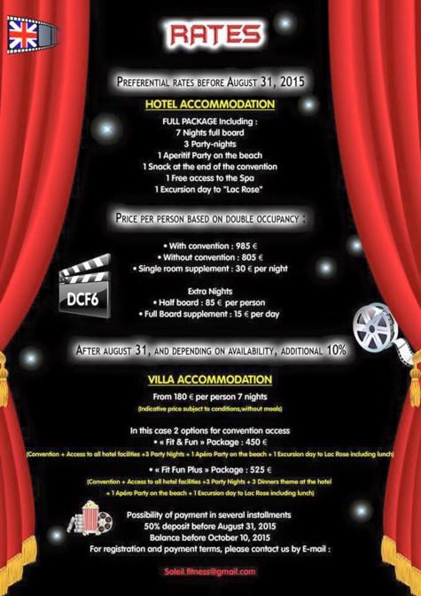 Cinéma : 6ème Dakar Convention Fitness au Lamantin ! À partir du 23 octobre au Lamantin Beach Hotel & Spa