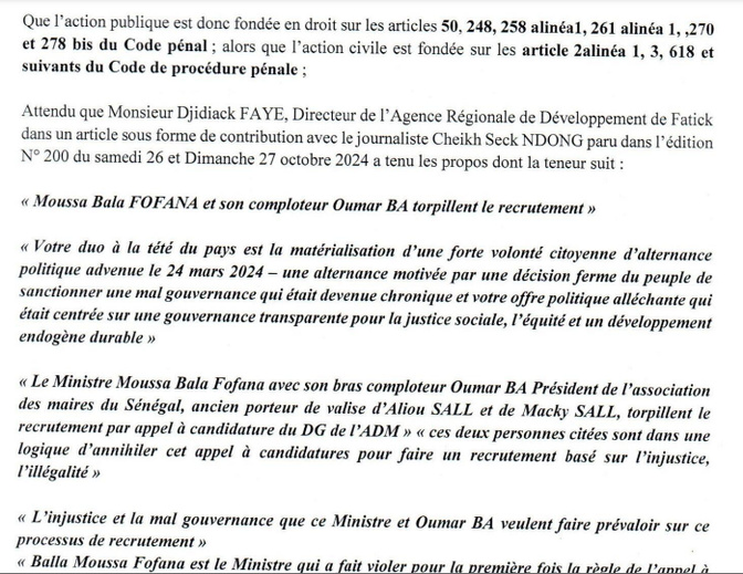Après une citation directe de Moussa Balla Fofana : Djidiack Faye minimise et annonce une initiative, dès ce lundi Après une citation directe de Moussa Balla Fofana : Djidiack Faye minimise et annonce une initiative, dès ce lundi
