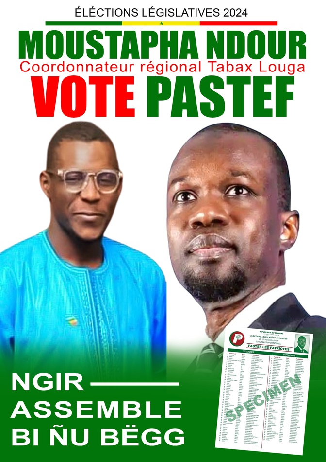 Législatives 2024 à Darou Mousty / Pour asseoir une majorité confortable à l'Assemblée nationale : Ousmane Sonko peut compter sur Moustapha Ndour, Coordonnateur régional de "Tabax-Construire",
