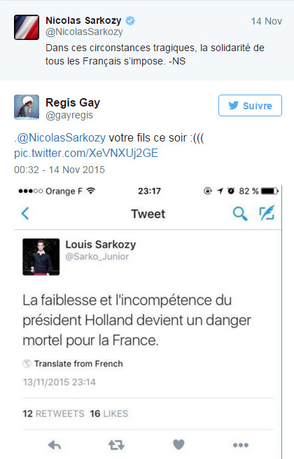 Atten­tats de Paris : le tweet indé­cent de Louis Sarkozy